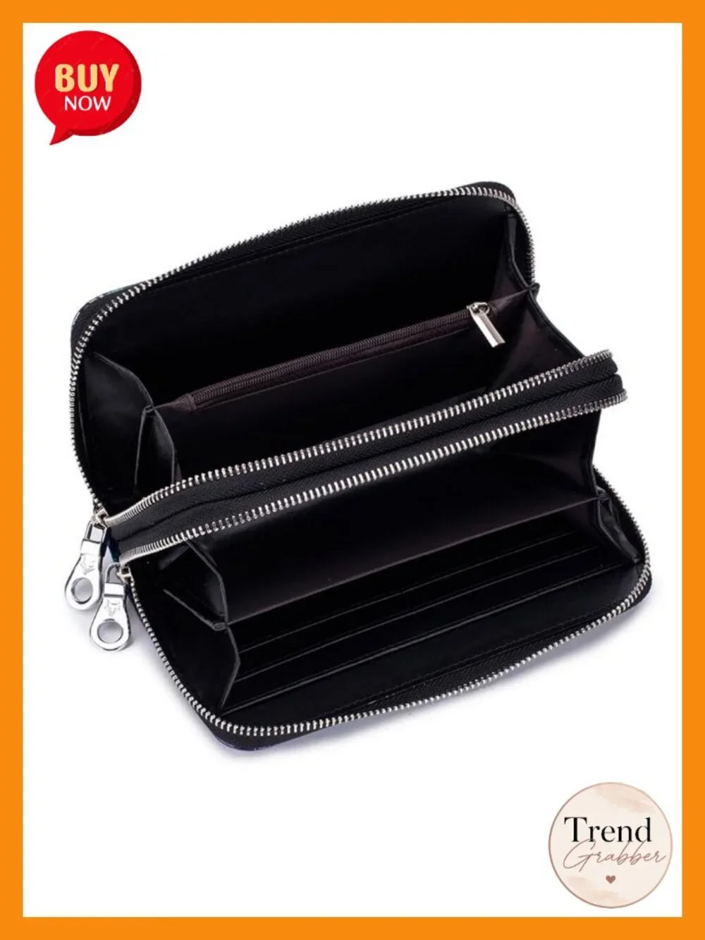 Large Capacity RFID Blocking Wristlet Leather Wallet with 16 Card Slots